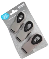 SET OF 3 POWER CLIPS® MULTI-PURPOSE CLIPS SMALL TOYS CRAFTS PAPER CHIPS GRAY
