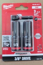 Milwaukee 49-66-4417 SHOCKWAVE Duty 3/8" DR 3PC Impact Socket SET
