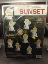 Sunset 18096 Holly Angel Ornaments Felt Kit Vintage 1996 New SEALED