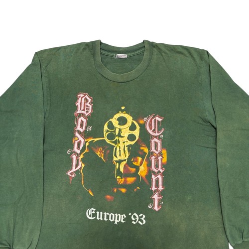 Vintage Body Count Shirt XL Green Long Sleeve Ice T 90s Single Stitch Band Tee - Picture 3 of 16