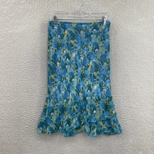 Y2K Vintage Mesh Midi Skirt 4 6 26 27 Blue Floral Boho Fairy Grunge Whimsigoth