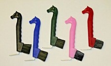 Horse Head Hoof Pick with Brush - Choice of Colors Black Blue Green Pink or Red