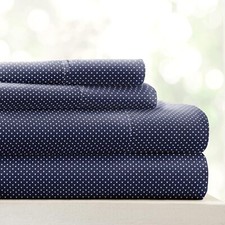 Linen Market 4 Piece King Bedding Sheet Set Navy Blue King, My Heart Navy