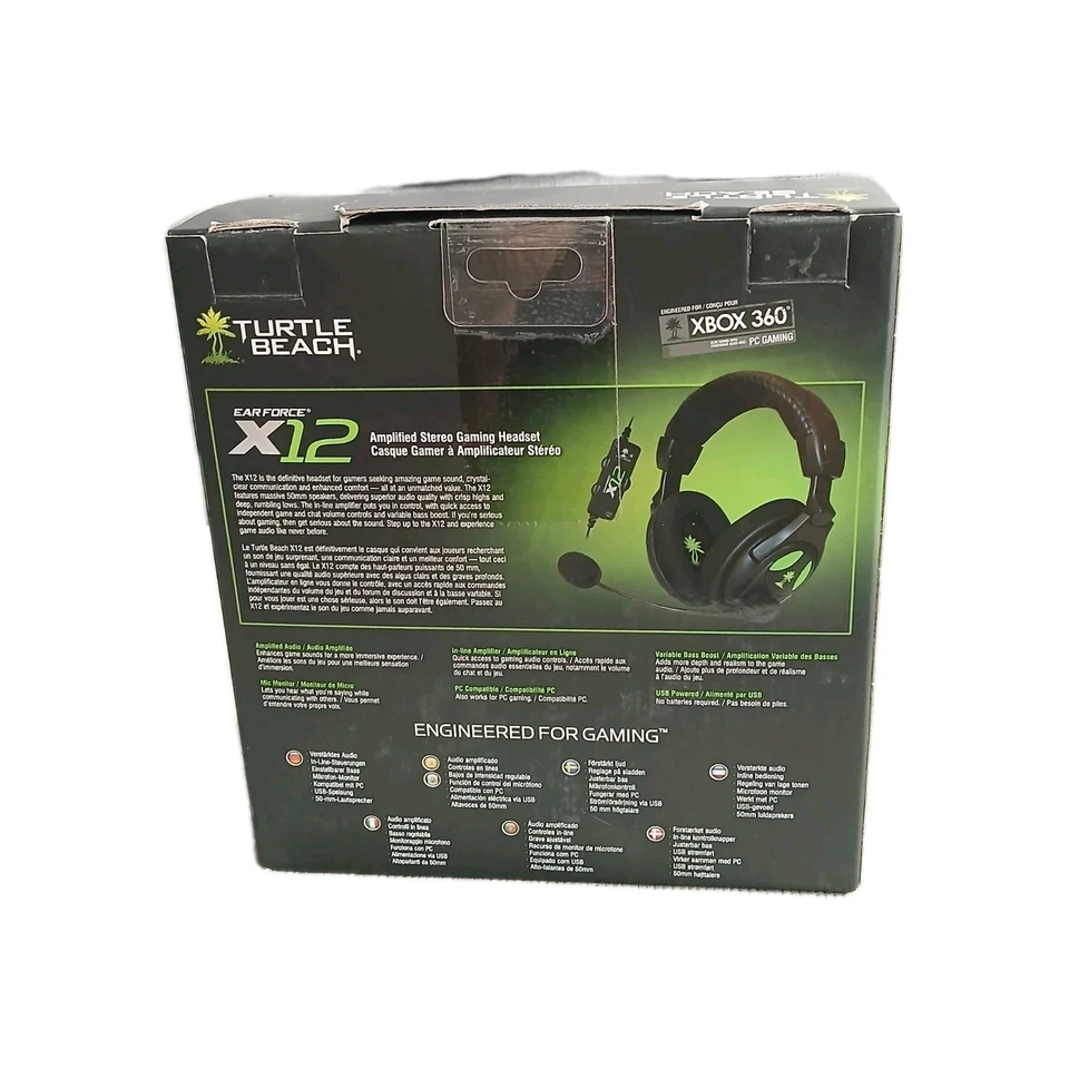 Turtle Beach Ear Force X12 Green/Black Gaming Headset PC & Xbox 360 - (Tested) - Bild 4 von 4