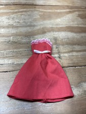 1983 Barbie Superstar Fancy Fashions 7510 Red Strapless Tea Dress DRESS ONLY
