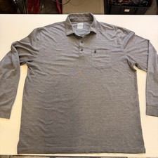Callaway Opti Dri Golf Polo Men  s Large Long Sleeve Heather Gray Pocket