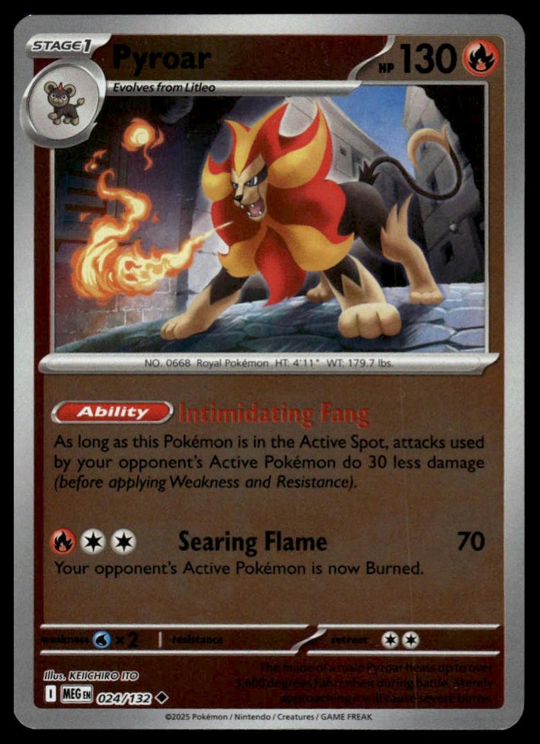 Pyroar ME01: Mega Evolution #024/132 Reverse Holo NM