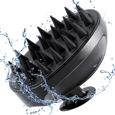 Sosoon Scalp Massager Shampoo Brush, Black, Gentle Silicone Bristles, Family Use
