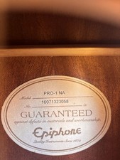 epiphone Pro-1 NA serial number 1607132058