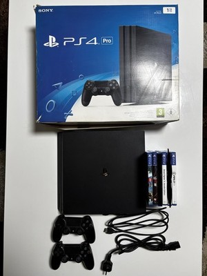 Sony PlayStation 4 Pro 1TB OVP Inkl. 2 Controller Und 4 Spielen