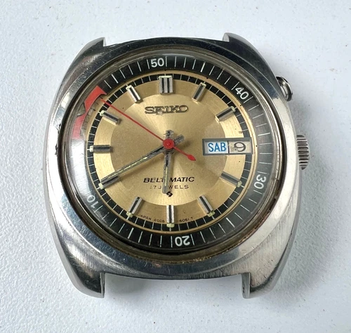 SEIKO 4006-6060 Automatic Watch Vintage Mens BellMatic Yellow Dial 17 Jewels