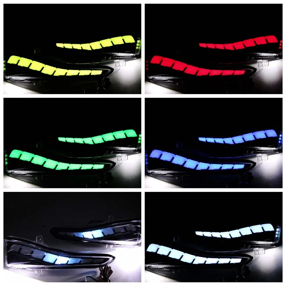 RGB LED Mirror Smoked for Infiniti Q50/Q60/Q70 2014-2021 Sequential Signal Light - Image 3 of 4