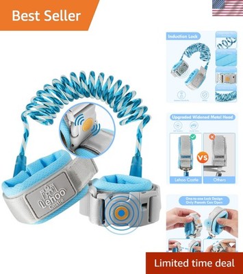 Safety-First Kid Leash with 360-Degree Swivel and Reflective Design - Light Blue