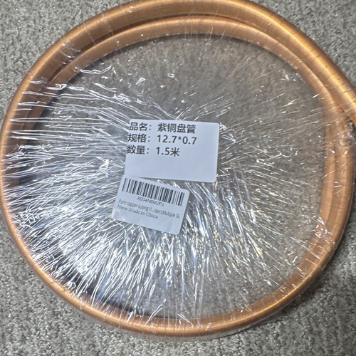 Copper Coil Tubing 12.7 mm OD x 1.5 m Length Copper Tubing Coil