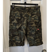 Levi's Boys Camouflage Cargo Shorts Adjustable Stretch Waist Size 10 W25
