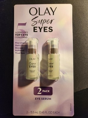 (2) Pack OLAY Daily Super Luxury Eyes Serum 5-in-1 benefits 0.45 oz Each Bottle