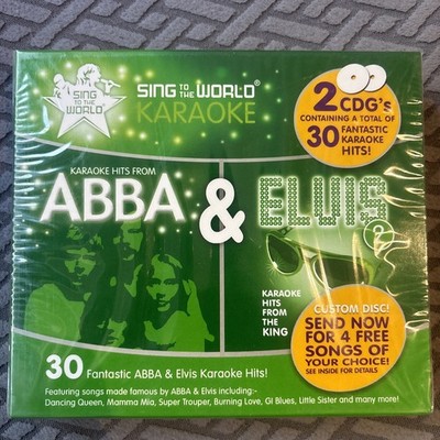 Karaoke Hits von Abba und Elvis [DVD] CD+G Sing to The World Brandneu Versiegelt 