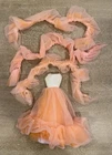 Vintage 1984 Peaches N Cream Barbie Fashion Dress W/ 3 Ruffle Boa Mattel #7926