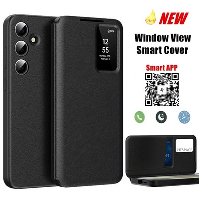 APP Flip Smart Cover Samsung Galaxy S25 S26 Ultra Window View Leather Slots Case