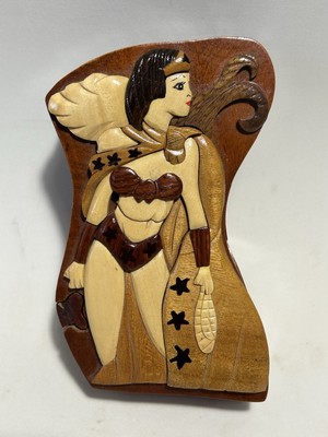 Wonder Woman Wood Puzzle Box Trinket Box Jewelry Box Hidden Storage