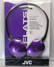 JVC HAS160V Flats Lightweight Folding Headphones On Ear Violet  New Headphone 