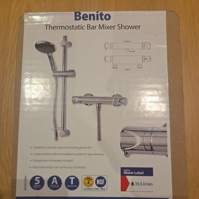 Triton Benito Chrom Thermostat Brause Rückspeise Aufputz