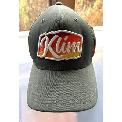 KLIM Gray Snapback Trucker Hat Cap Script Adjustable 3D Logo OSFM 110 Flexfit