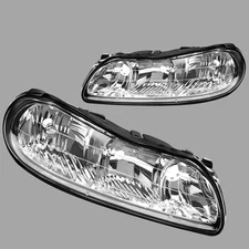 Headlights Assembly Headlamps Replacement For 1997-03 Chevy Malibu Clear Lens