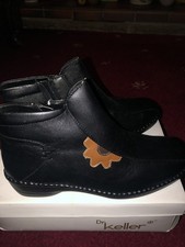 Dr Keller Size 6 Ladies Black Ankle Boots, New In Box