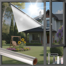 Finnez One Way Privacy Window Film Reflective Mirror Home Window Tint Film Heat