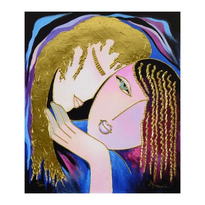 Arbe Little Sister on Canvas with Gold Embellishing #'d Hand Signed, COA