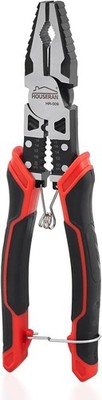 HOUSERAN Kombizange mit Abisolierzange, Seitenschneider und Crimpzange, 210mm