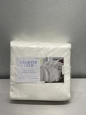Charter Club Cotton 3-Piece Duvet Cover Set King White Sealed