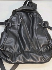 KISSUN Zaino Nero Morbido Pelle PU Borsa per Laptop Antifurto Urban Biker