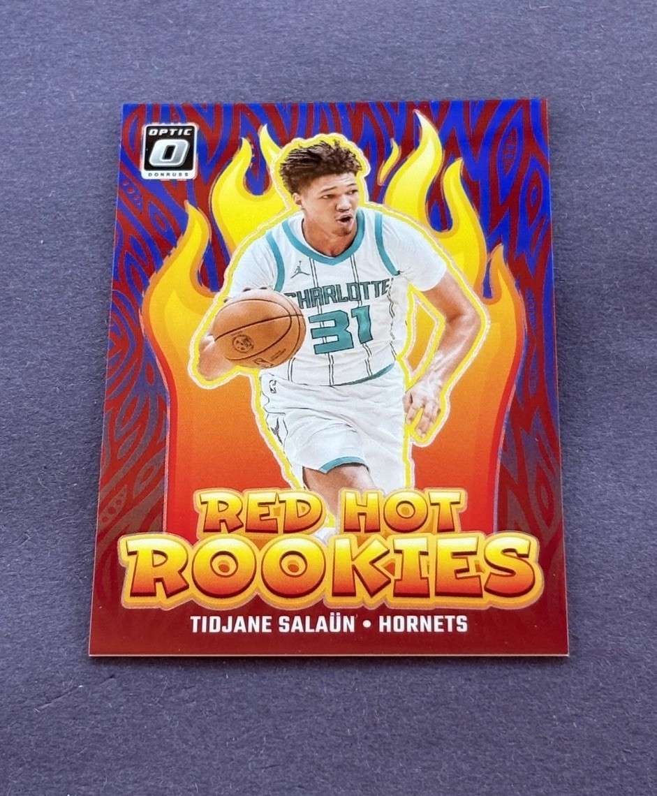 2024-25 Panini Donruss Optic - Red Hot Rookies Tidjane Salaun #5 Blue Prizm /49
