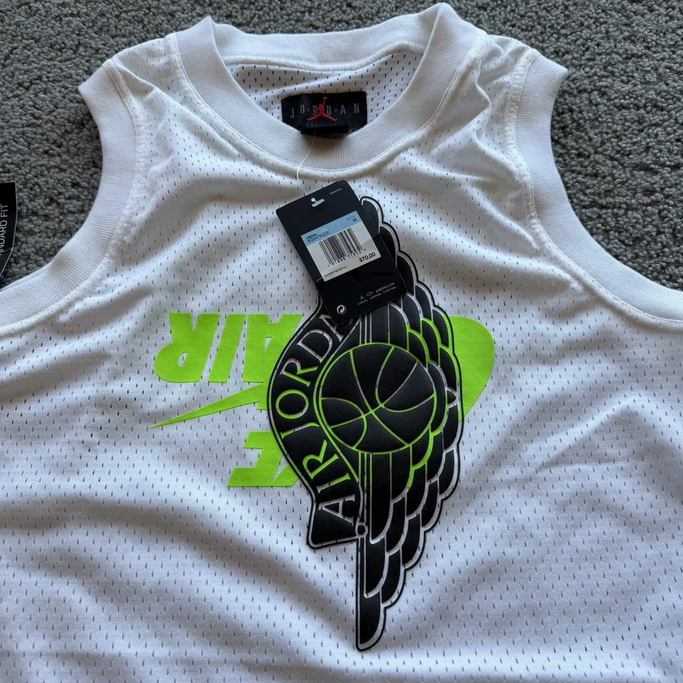 Nike Jordan Air JUMPMAN MESH Jersey Alas Verde/Negro BQ8479-100 Hombres Talla M Nuevo con Etiquetas Foto 3 de 4