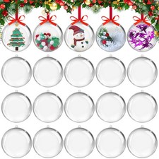 20PCS Christmas Ornaments,5CM Clear Plastic Ornaments Balls,Clear Christmas O...