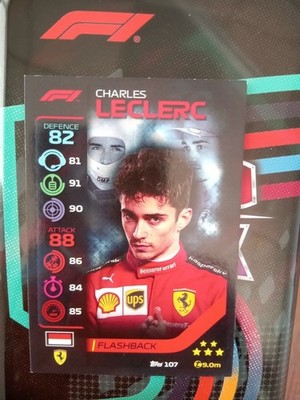 Topps Turbo Attax F1 Charles Leclerc Karte '' Flashback '' Scuderia Ferrari #107