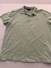 Tommy Hilfiger Polo Shirt Men  s XL Green Slim Fit Short Sleeve Classic Logo