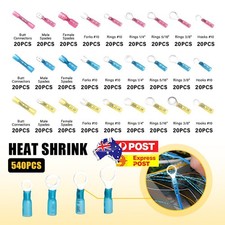 540Pcs Wire Connectors Kit Heat Shrink Color Coded Automotive Marine