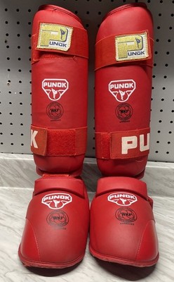 Punok WKF Approved Shin  And Step Guards Red Size XS Karate