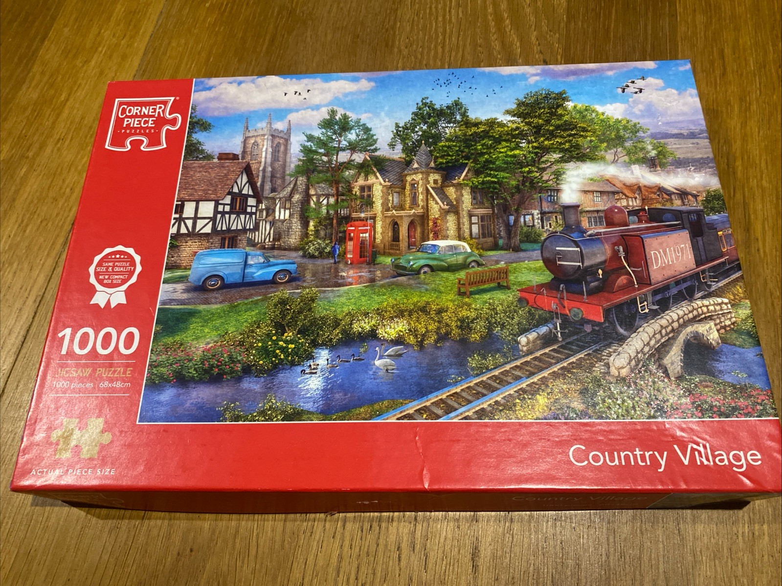 Corner Piece Country Village 1000 Piece Jigsaw Puzzle Complete