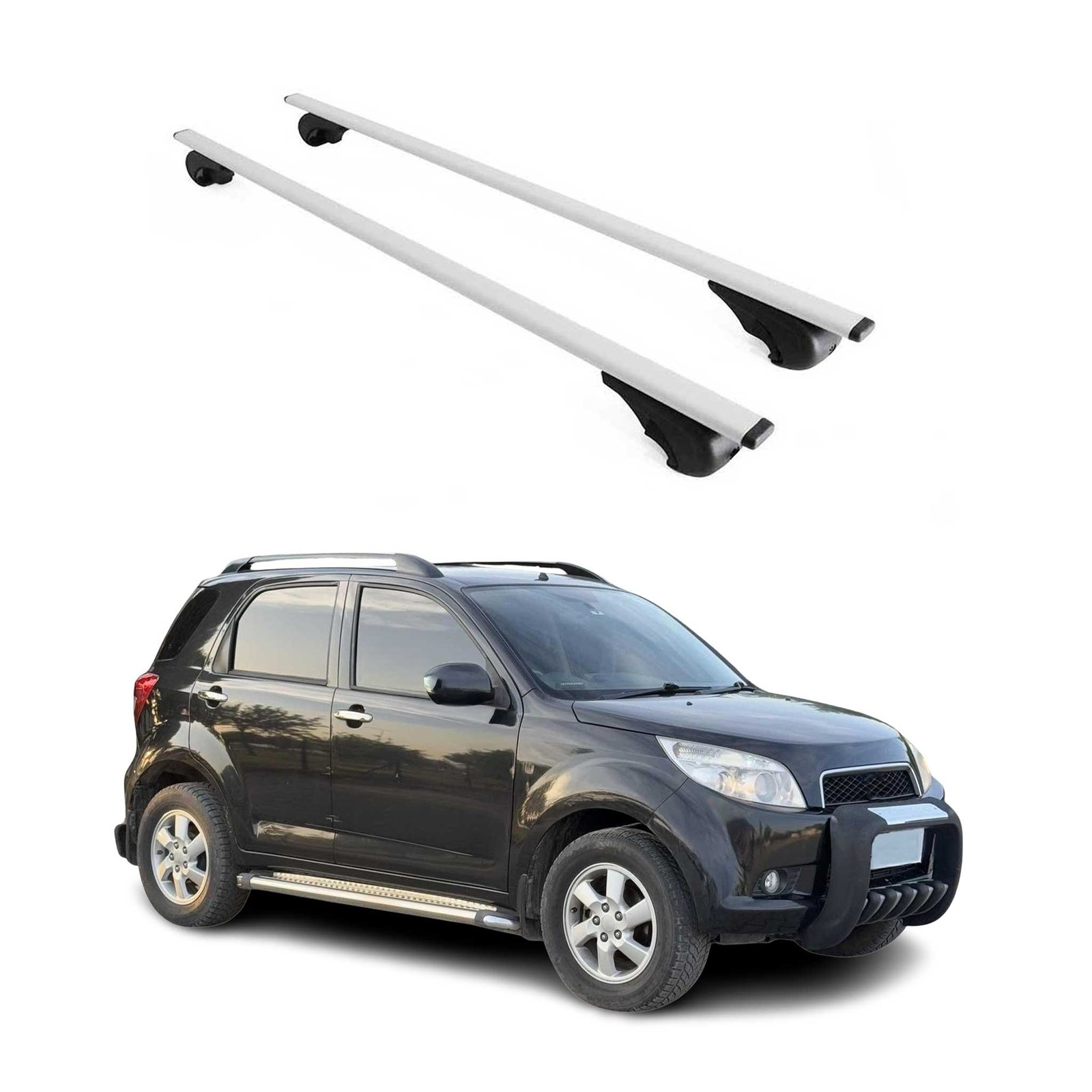 Barres de toit anti-vibration pour Daihatsu Terios 2006 fer gris