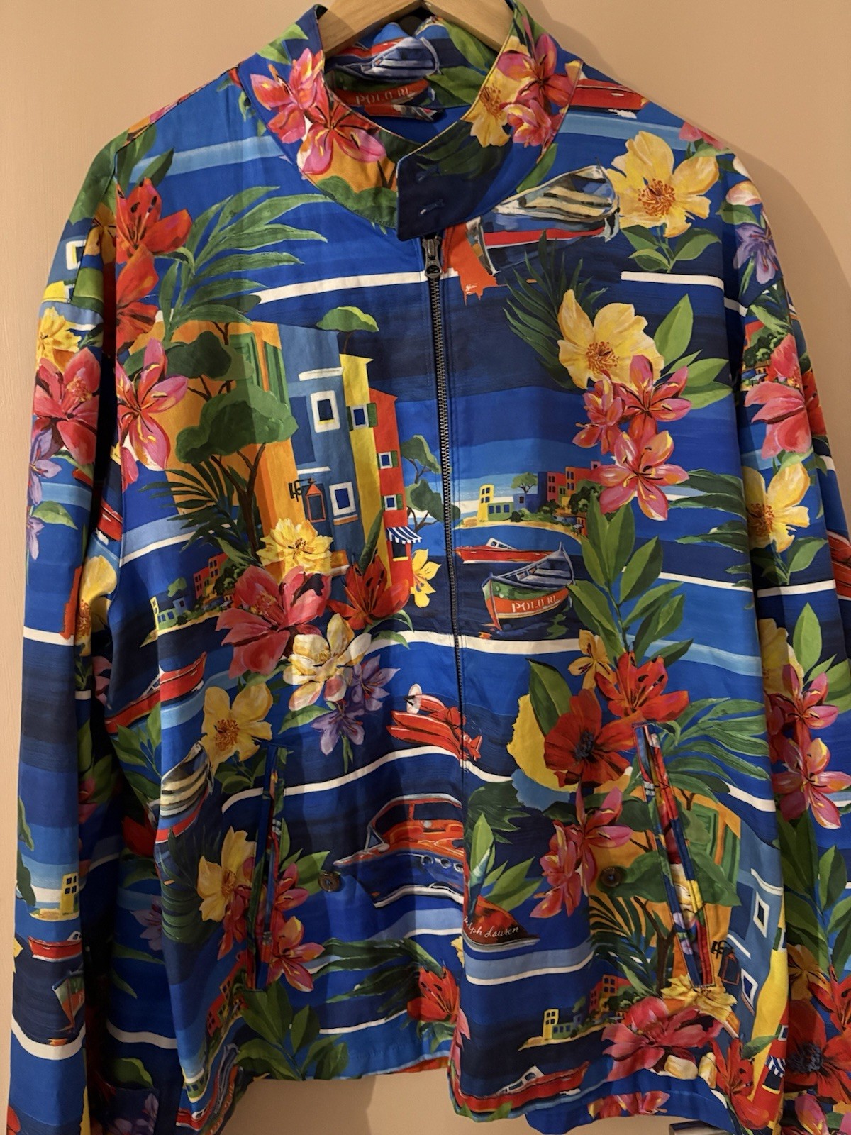 Polo Ralph Lauren le Grand Bleu Print Twill Jacket XXL Riviera Floral Rare