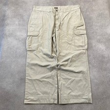 Denver Hayes Cargo Trousers Mens 40" Relaxed Fit Cotton Multi-Pocket, Beige