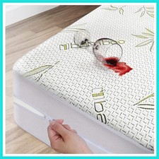 Bamboo Cooling Mattress Protector with Zipper - 100 Waterproof Twin Size Mat...