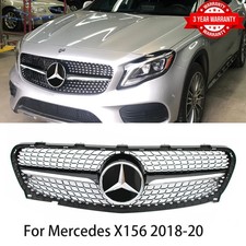 Black Grill For Mercedes Benz X156 GLA-CLASS GLA200 GLA250 2018-2020 With Emblem