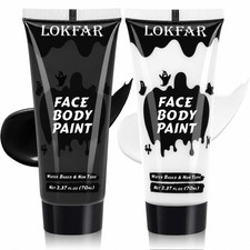 Black and White Face Body Paint for Halloween Makeup, Cream Water-Based
