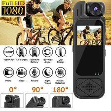 20 Hour HD 1080P Camcorder Mini Police Body Camera 180  Video DVR IR Night Cam