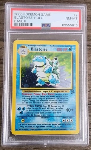 **PSA 8** BLASTOISE HOLO Pokémon 2000 TCG Base Set 2 Unlimited 2/130 Near Mint